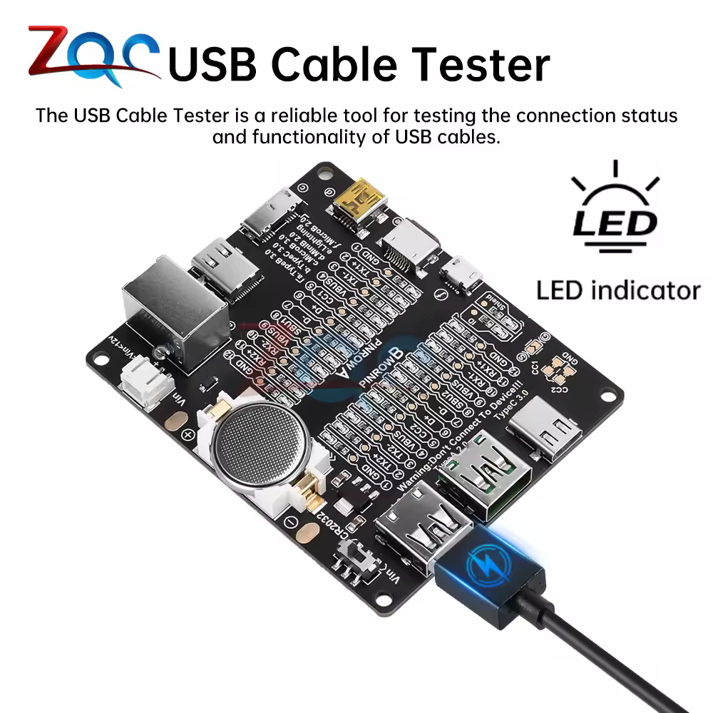USB Data Cable Detection Board Type C USB C Micro USB Cable Tester Detector for Apple IOS Android Fast Quick Charging Lighting