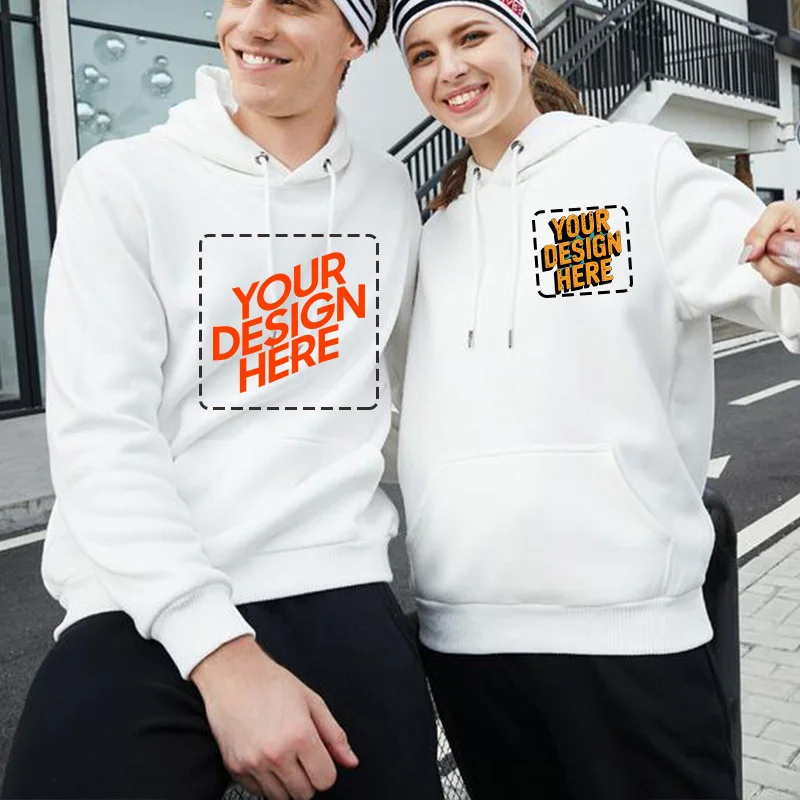 Felpa con logo personalizzato Felpa con cappuccio da uomo con coulisse calda per l'uso quotidiano Polsino a costine tinta unita autunno inverno per l'uso quotidiano