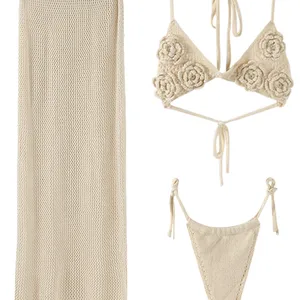 Set Rock Rock fein und sexy Blumen für Frauen, Halter ohne Rücken, Strandpartykleidung, 3D -Mode, Sommer, 2024 6 Hauptverkaufsflowers 3D - №6