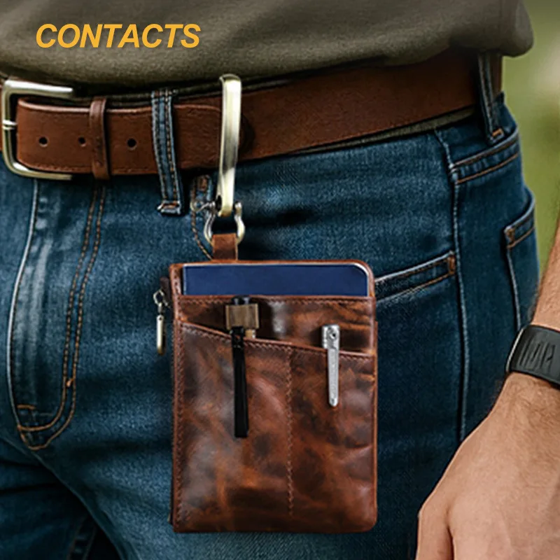 

Ретро Crazy Horse кожаная сумка для хранения фонарика с пряжкой на талии, сумка для хранения уличных инструментов, кошелек для монет из натуральной кожи на талии