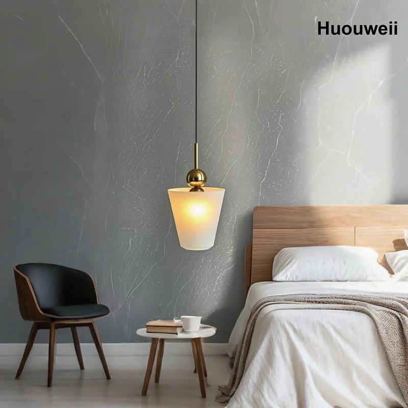 

Living Room Atmosphere Chandeliers Simple Bedroom Single-Head Chandeliers Fabric Round Hanger Light