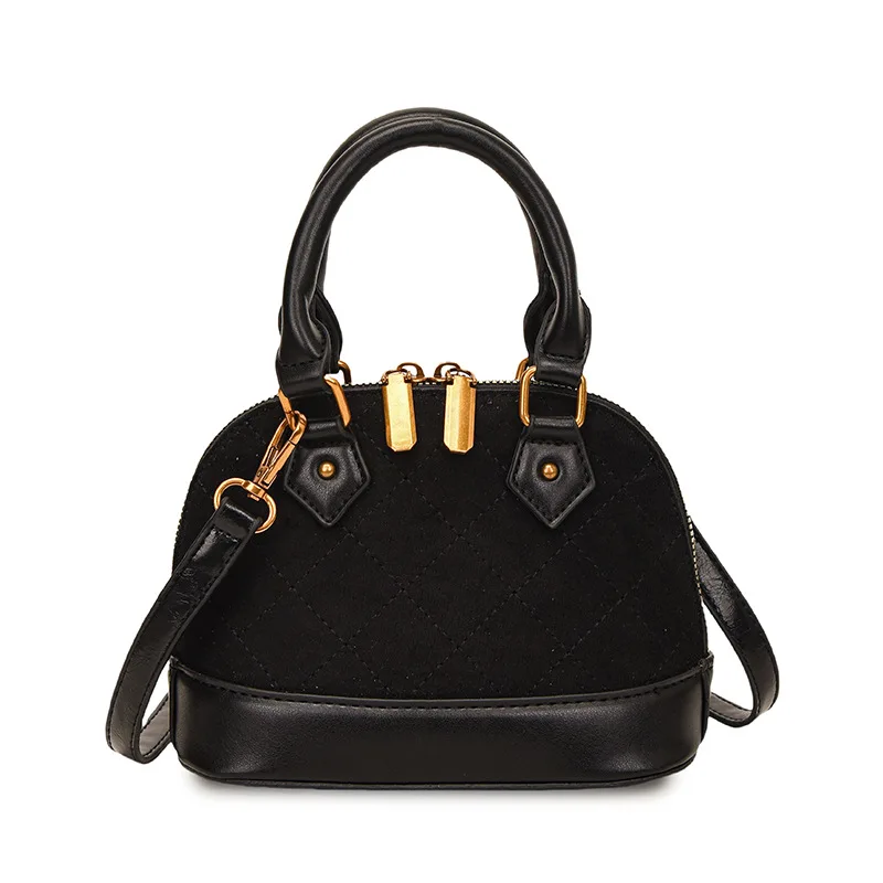 Neue Wildleder Shell Tasche frauen Raute Design Tragbare Schulter Messenger Tasche Nische Hohe Sinn