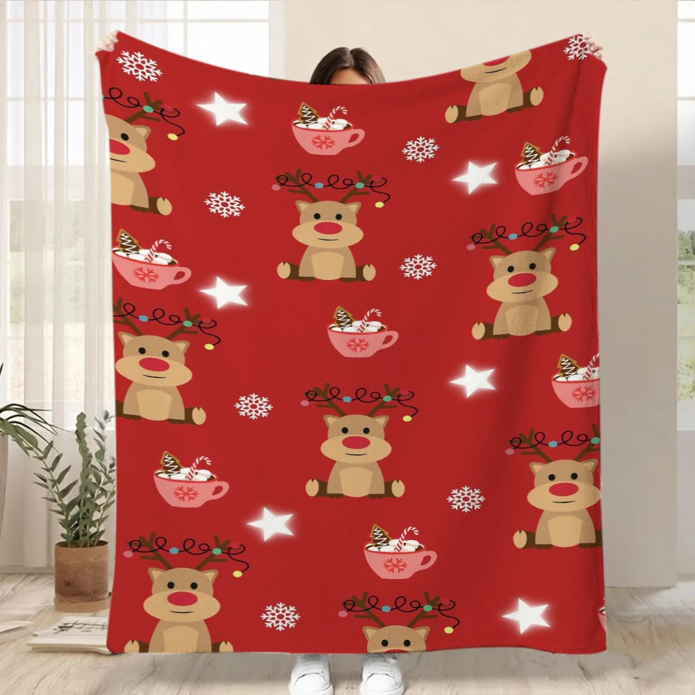 Classic Ribbon Motif Cozy Bed Blanket Versatile Home Decor Gift Idea For Gym Dance Studio Lounge Room