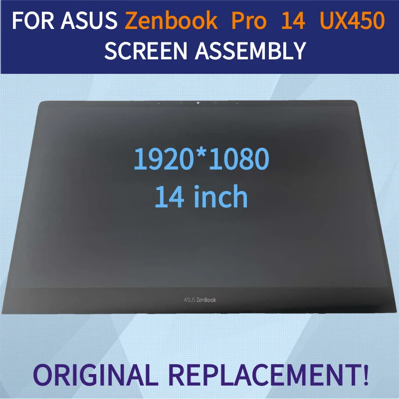 Montagem de exibição LCD para laptop, tela FHD, ASUS, ZENBOOK PRO 14, UX450, UX450FD, 1920*1080