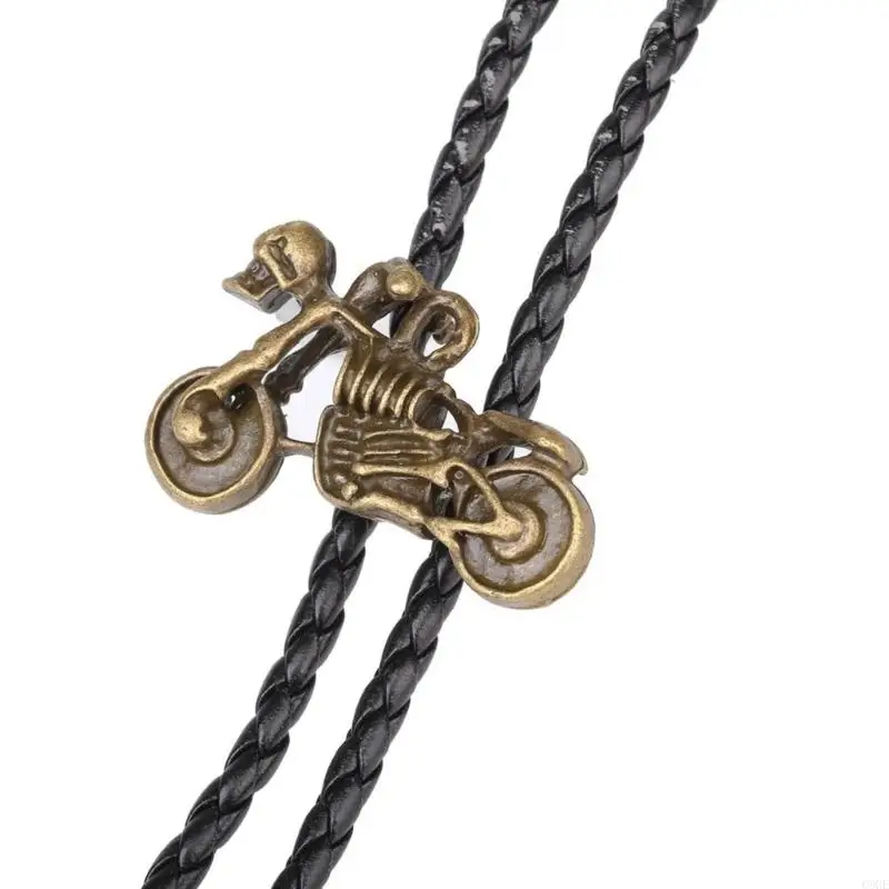 C9GE Bolo Tie for Men Teens Cowboy Motorcycle Necktie for Street Culture Enthusiasts