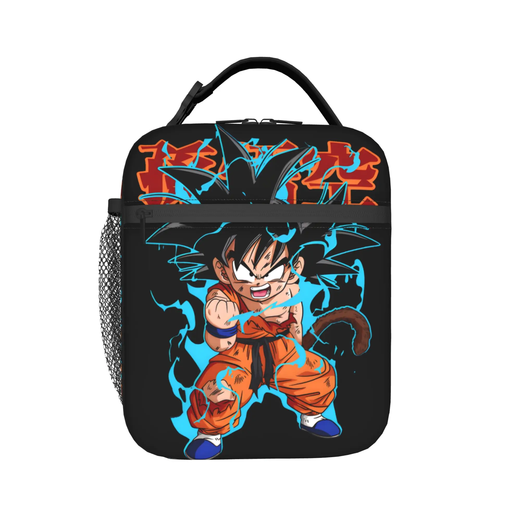 Dragons Balls Lunch Bag Son Goku Kawaii Lunch Box Travel Portable Zipper Thermal Tote Handbags For Child Oxford Print Cooler Bag