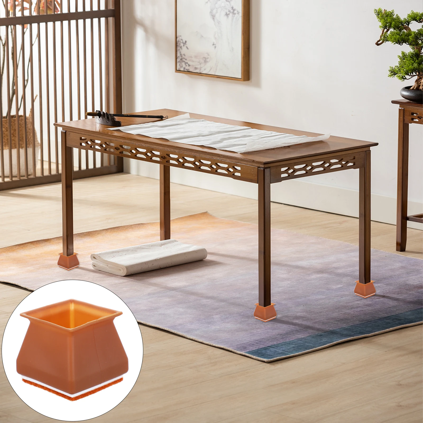 

24Pcs Universal Chair Feet Protectors Non Slip Table Leg Covers Reduce Noise Scratch Damage on Hard Floor Surfaces