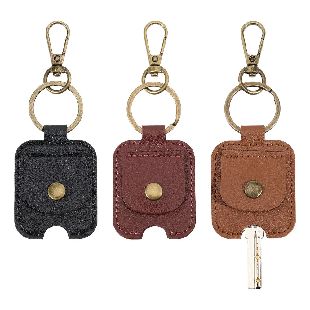 3 Pcs 3 Color PU Leather Car Key Cover Broken Key Holder Car Keys Loop Replacement Leather Keys Sleeve for Men and Women