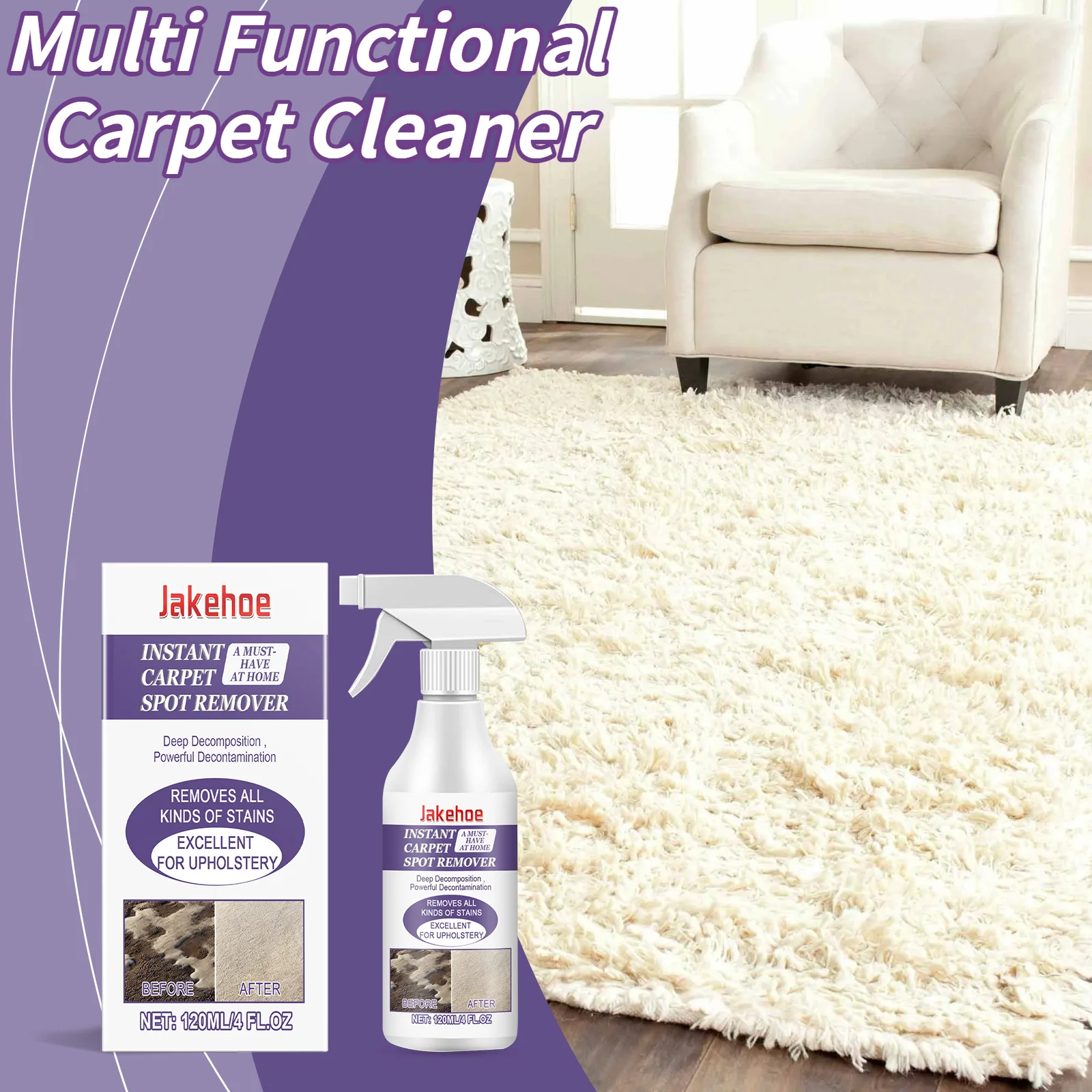 Carpet Cleaner Multi Effect Cleaning Stain OilStain Mild Formula No Fiber Damage Powerful Penetration Cleaning Dirt Foam Cleaner