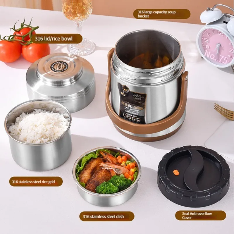 Stainless steel insulated lunch box with ultra-long portable vacuum capacity for 24 hours