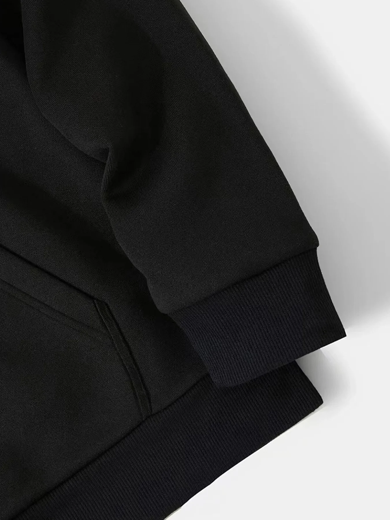 هوديي كاجوال للرجال "لا تتبعني" طباعة حروف مضحكة فضفاضة تناسب الأسود مع نص أبيض نمط رياضي مريح لربيع الخريف