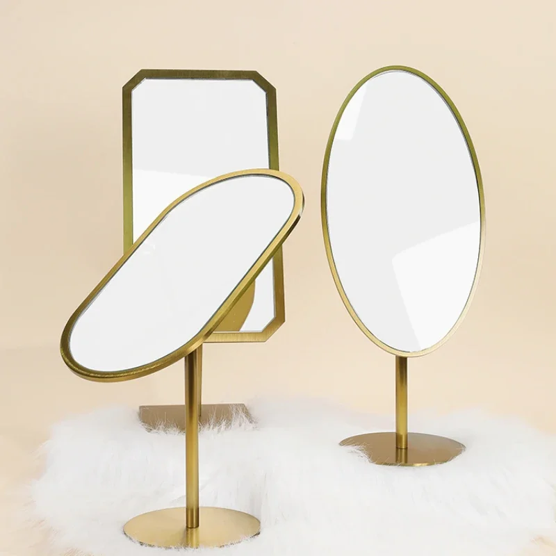 

Jewelry store counter dedicated mirror, home desktop metal display mirror, 180 degree flip dressing and makeup mirror