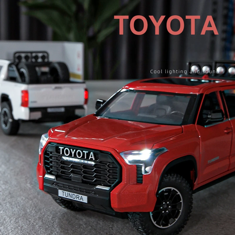 Simulation 1/24 Scale Toyota Tundra Pickup Car Model Off Road Vehicle Toy Boy Gift Collective Voiture Miniature Home Decoration