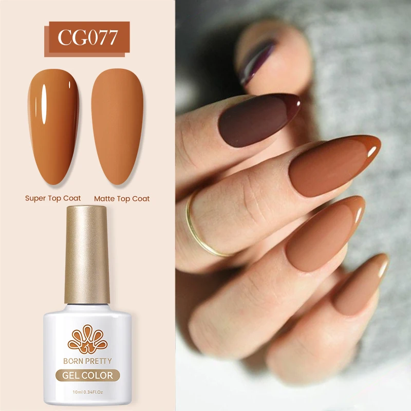 BORN PRETTY 10ml Smalto per unghie gel marrone rosso scuro Autunno inverno opaco semipermanente Soak Off UV LED Vernice per manicure Fornitura per unghie