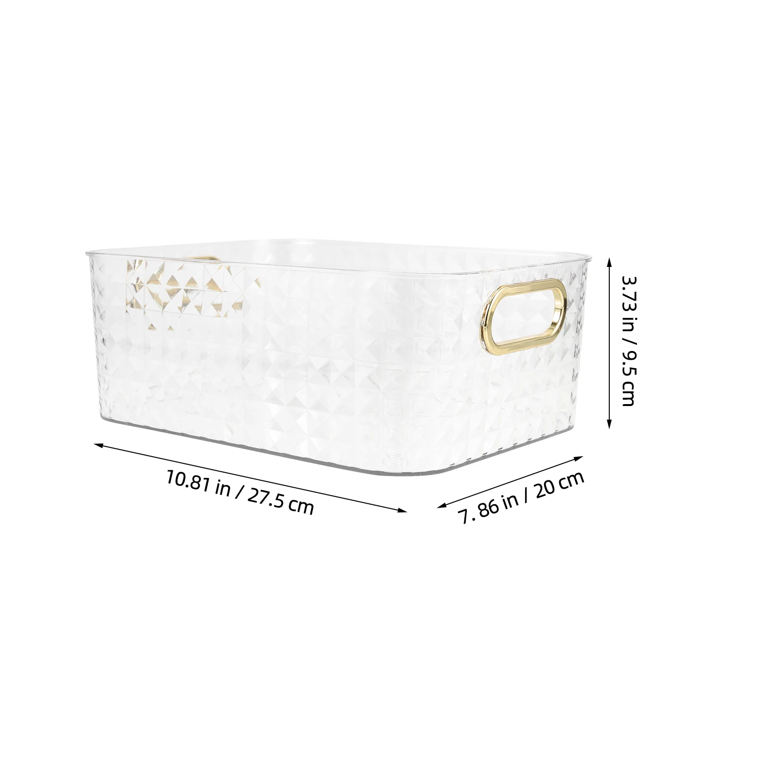 

Diamond Pattern Storage Basket Large Capacity PET ABS Material Lightweight Stackable Design Cutout H Kitchen Laundry Room