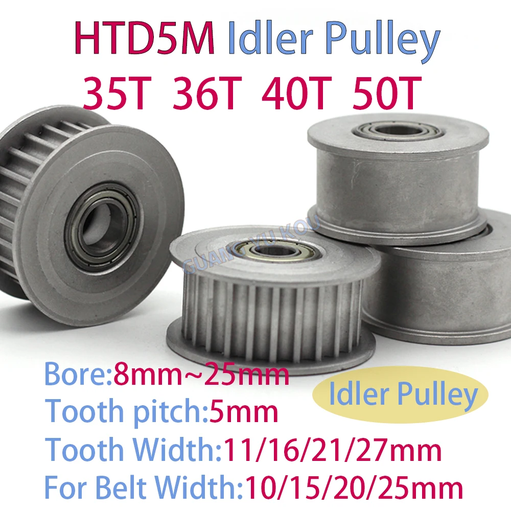 

HTD 5M 35T 36T 40T 50T Bore Idler Pulley 8mm-25mm Belt Width 15/20/25mm for Machine Tool Accessories
