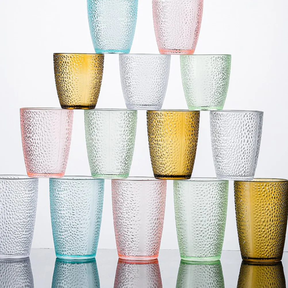 

5 Pcs Household Party Beer Mug Coffee Cup Acrylic Clear Tumbler With Handle Water