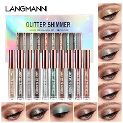 10-Piece Diamond Glitter Liquid Eyeshadow Set, Long-Lasting Shimmer, High-Pigment Sparkling Eye Makeup, Perfect for Glamorous