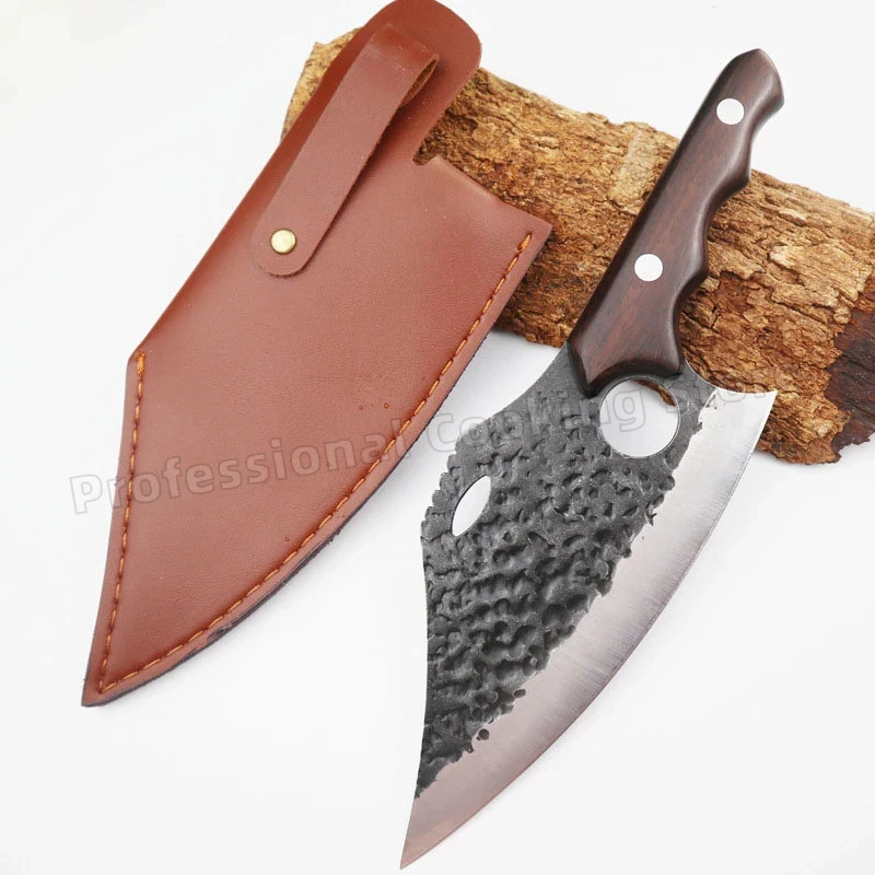 

Hand-forged Hammer Cleaver Fish Knife Outdoor Cooking Knife Kitchen Meat Cleaver Household Slicing Knife