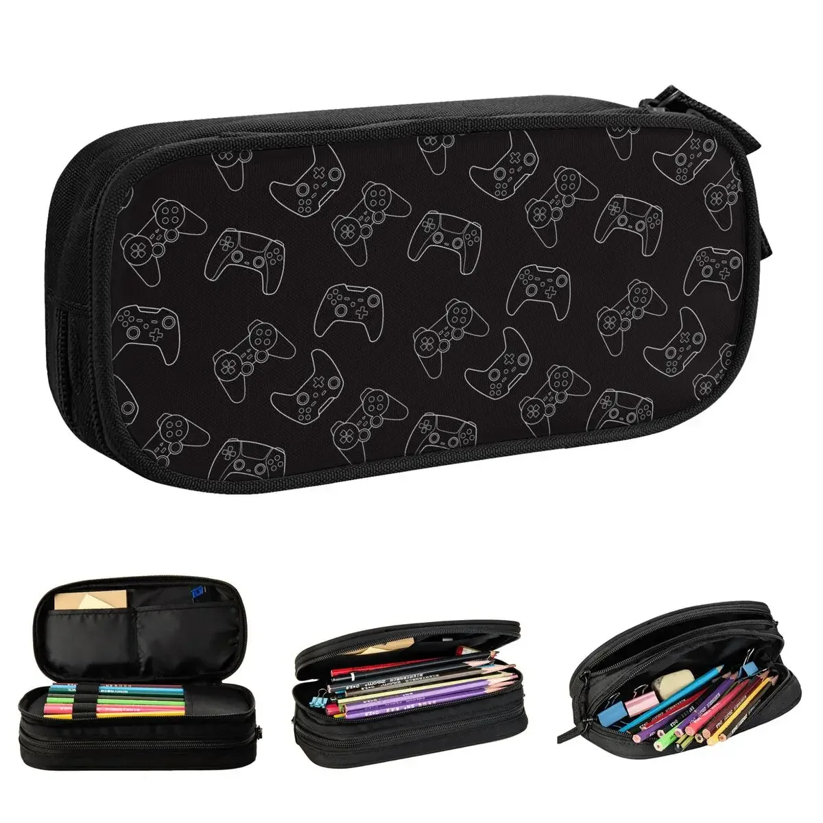 Cartoon Game Console Pattern Pencil Cases Fashion Pen Holder Bag for Student Large Storage Students School Cosmetic Pencil Box