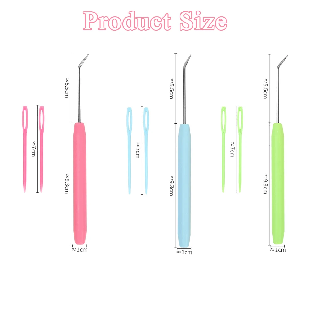 3 قطعة/المجموعة الملونة الكروشيه إبرة السنانير عازمة السنانير اكسسوارات البلاستيك الخياطة الإبر الحياكة تلوح في الأفق السنانير لأدوات خياطة #2