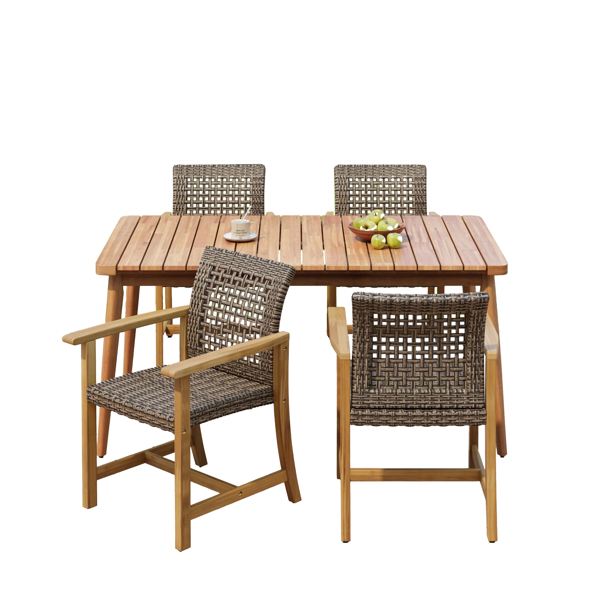5-Piece Modern Design Water Resistant Patio Dining Set 63