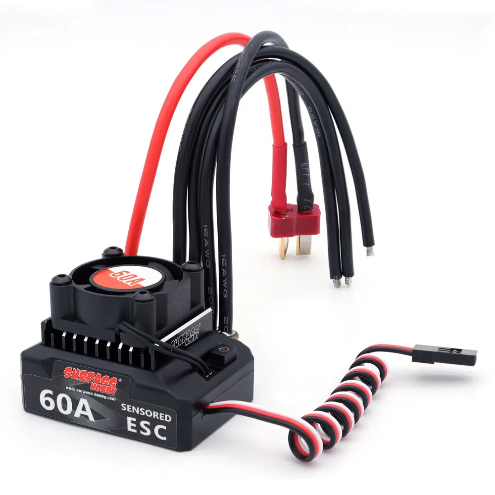 SURPASS HOBBY Brushless Motor ESC Combo Sensored S540 17.5T 21.5T Motor 60A Sensored ESC 32-bit 6V/3A BEC For 1/10 RC Cars