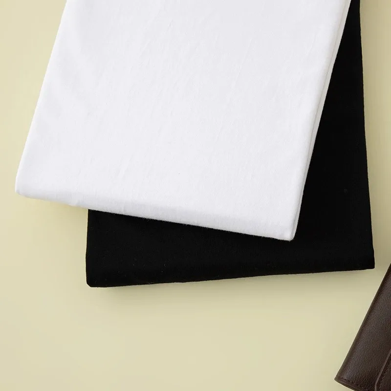 الأبيض القطن الخالص طويل Sve تي شيرت المرأة ربيع الخريف سليم صالح الأساسية بلا ملابس داخلية قاعدة طبقة irt تخفيف Sle #4