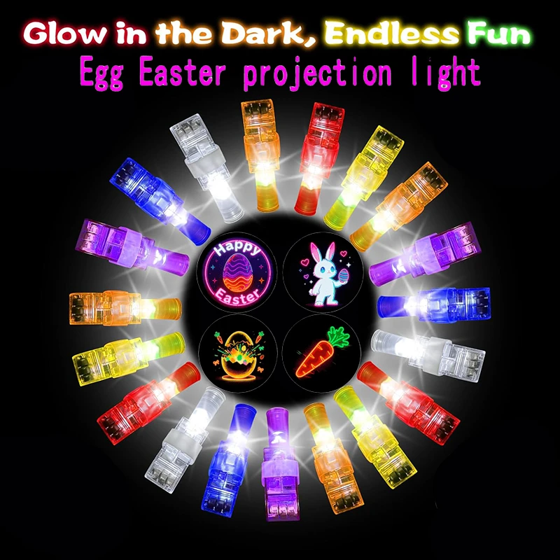 36 LED Light-Up Finger Lights, Glow-in-the-Dark Easter Party Favors, Toys for Boys and Girls