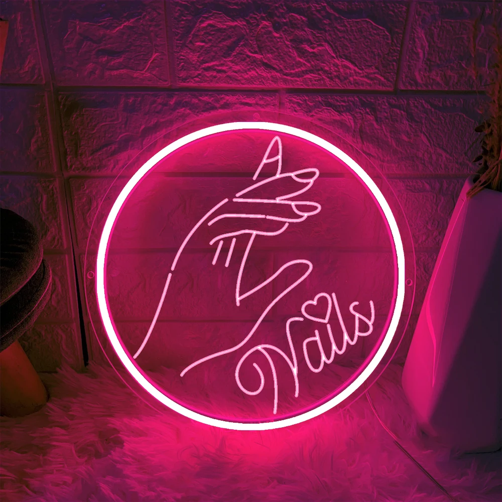 Benutzerdefinierte Nägel Neon Zeichen Schönheit Shop Hause Frau Mädchen Zimmer Dekor Wand Dekoration 3D Carving Zeichen Led Leuchtende Zeichen Weihnachten Geschenk