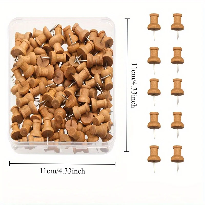 Decorative Wood Push Pins - Ideal for Cork Boards, Walls & Bulletin Boards | Chic Thumbtacks for Photos, Maps & Notes - view 5