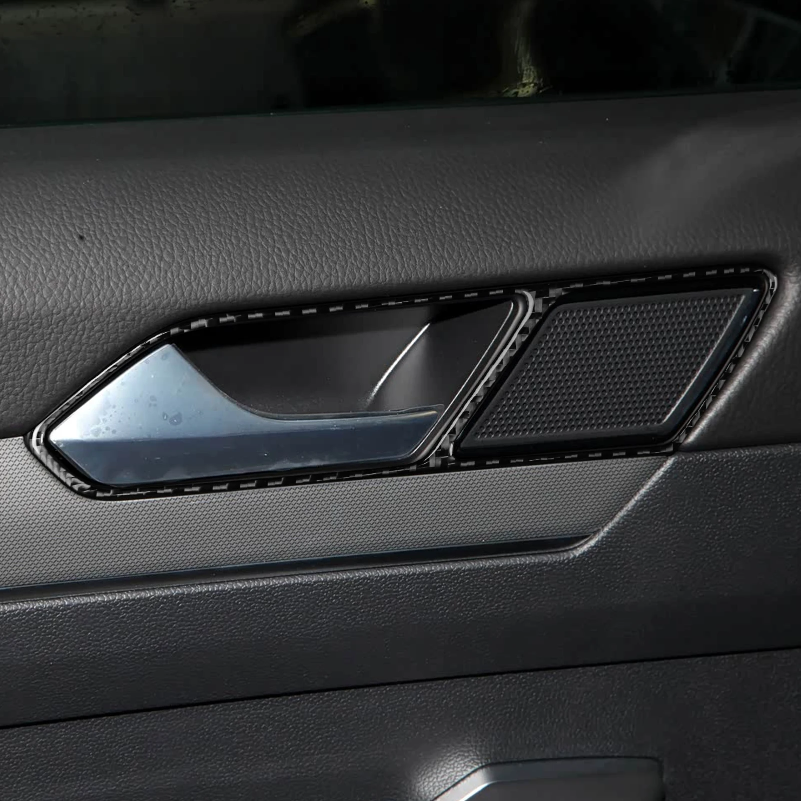 Real Carbon Fiber Car Accessories Rear Door Handle Trim Cover Soft Sticker For Volkswagen Magotan/CC 2017 2018 19 20 21 22 23 24