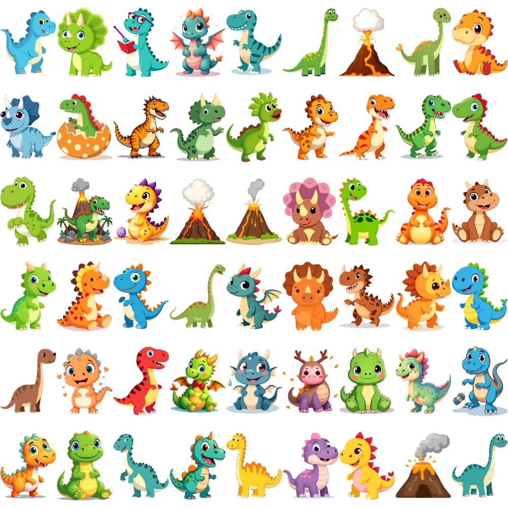 54 قطعة جميع أنواع الديناصورات الكرتونية ملصقات الوشم مقاوم للماء الوشم المؤقت الكرتون بنين بنات درجة الحرارة الوشم ملصق #3
