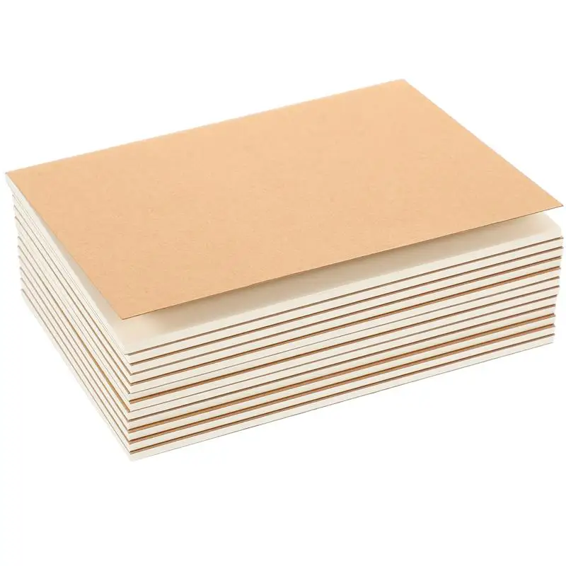 12Pcs A6 Kraft Paper Notebook Blank Lined Journal, Kraft Brown Cover Notepad Kraft Travel Journal Sketchbook Beige Page Cover