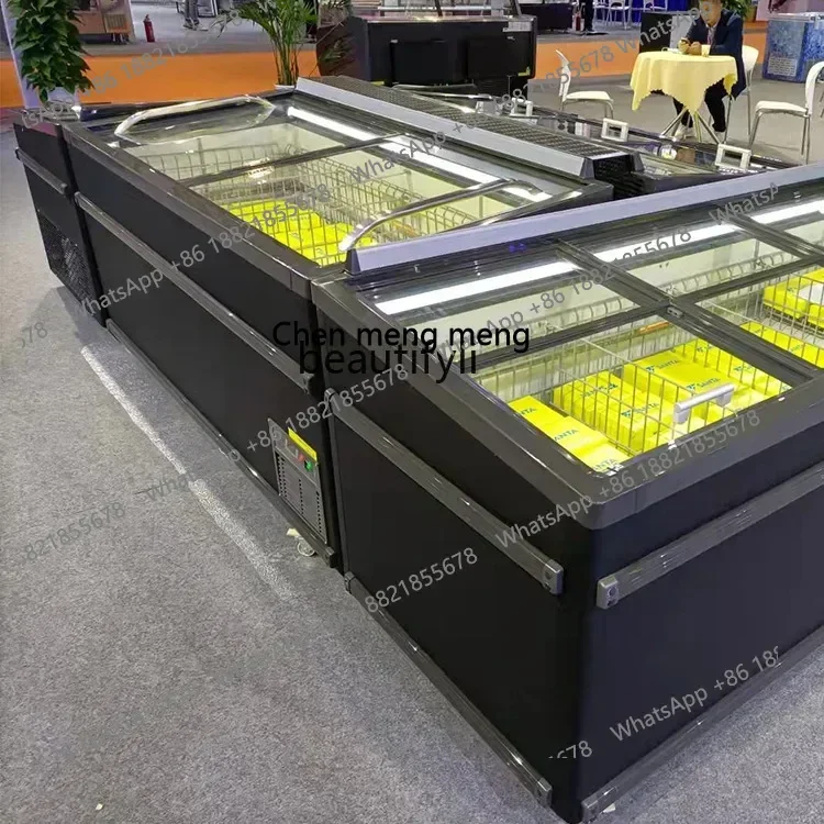 Hot sales  Combined Horizontal Freezer Meat Ice Cream Cabinet Automatic Defrost Temperature Control Commercial Display Refrigera