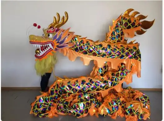 

7m Golden Pink size5 Sliver Dragon Dance Costume 6 Players Children Student School Halloween Party Performance Parade Folk Stage
