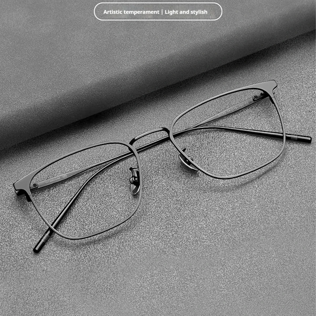 

FYTOO anti blue light myopia glasses frame metal art glasses for men and women, lightweight and fashionable 30020