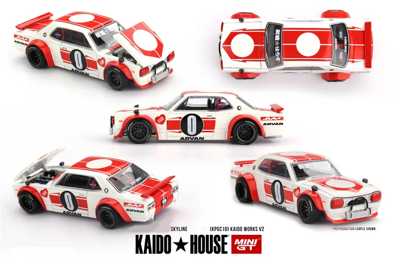 

Kaido House x MINI GT 1:64 Skyline 2000 (KPGC10) Kaido Works V2 Коллекционная модель автомобиля из сплава
