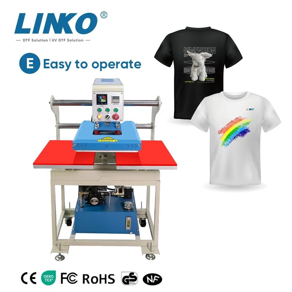 

LINKO Double Station Automatic Heat Press Machines hydraulic pressure 40*60cm DTF Transfers DTF Printer Heat Press Machines