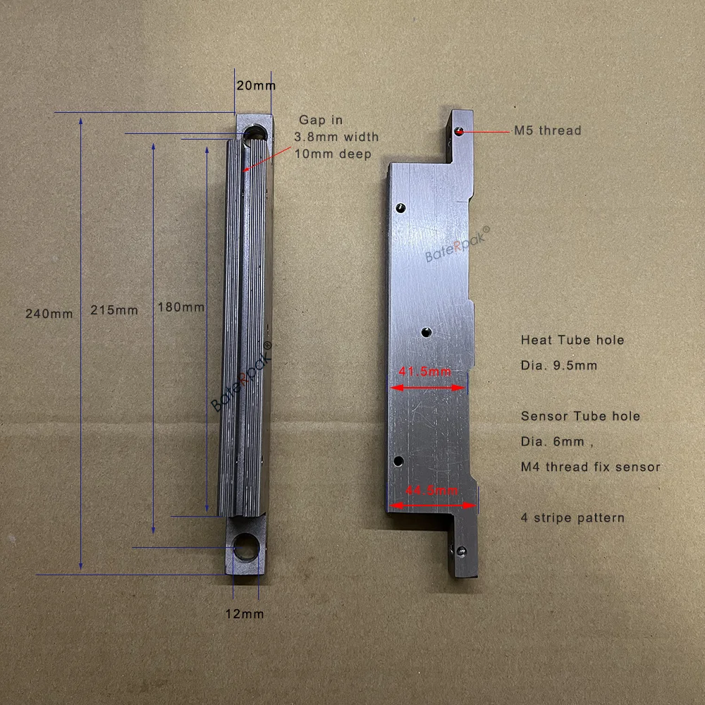 BateRpak 180x44.5mm DACHUAN Confezionatrice per cuscini Porta lama da taglio, Blocco di acciaio termico, Sedile a strisce del modulo sigillante, con lama