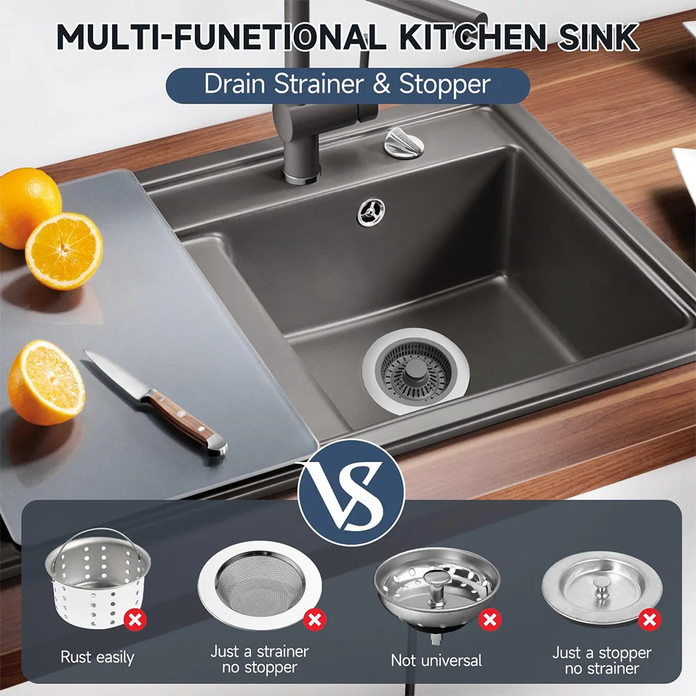 Kitchen Sink Strainer Stainless Steel Sink Filter Mesh Net Basket Food Waste Catcher Sink Stopper Drain Filter Protector