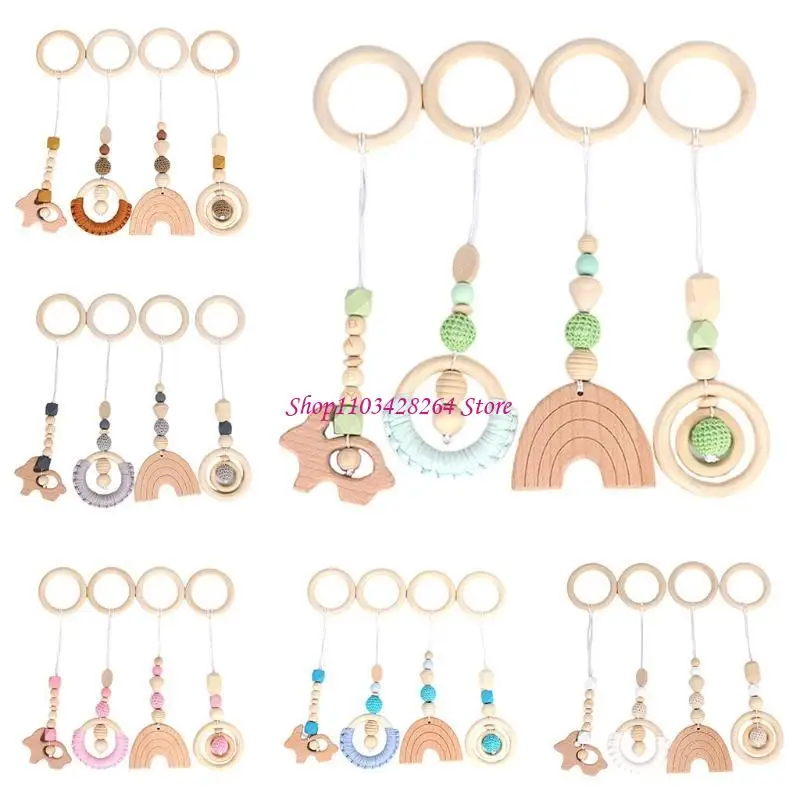 

4 Pcs/Set Baby Sensory Stroller Ornaments Rattle for Play Gym Frame Activity Hanging Pendants Fitness Rack Decorati
