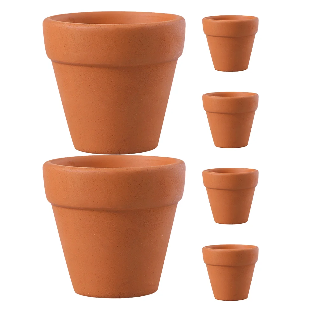 

6 Pcs Mini Ceramic Flower Pot Indoor Plant Pots Bonsai Tree Universal Terracotta for Crafts Clay Planters Office Plants