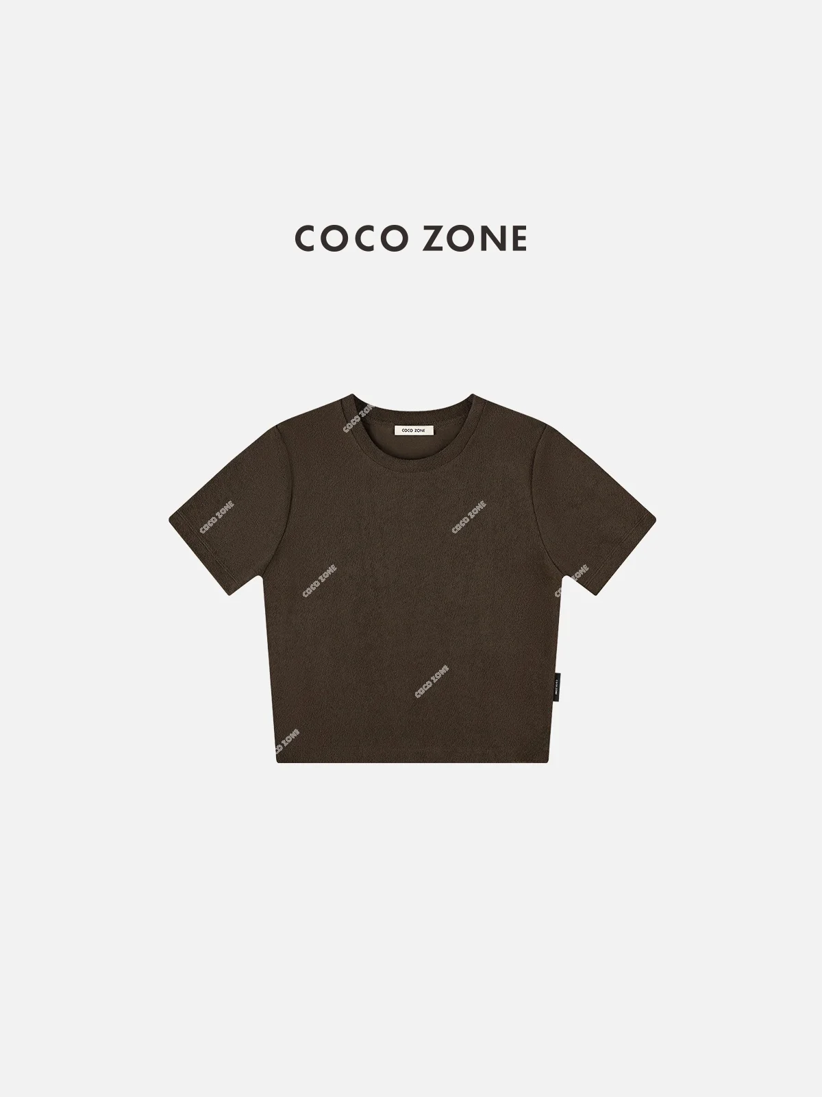 

Zone Short Sleeve round Neck Washed T-Shirt Slim Fit Versatile Top Cotton Polyester Blend Commute Style Spring Wear