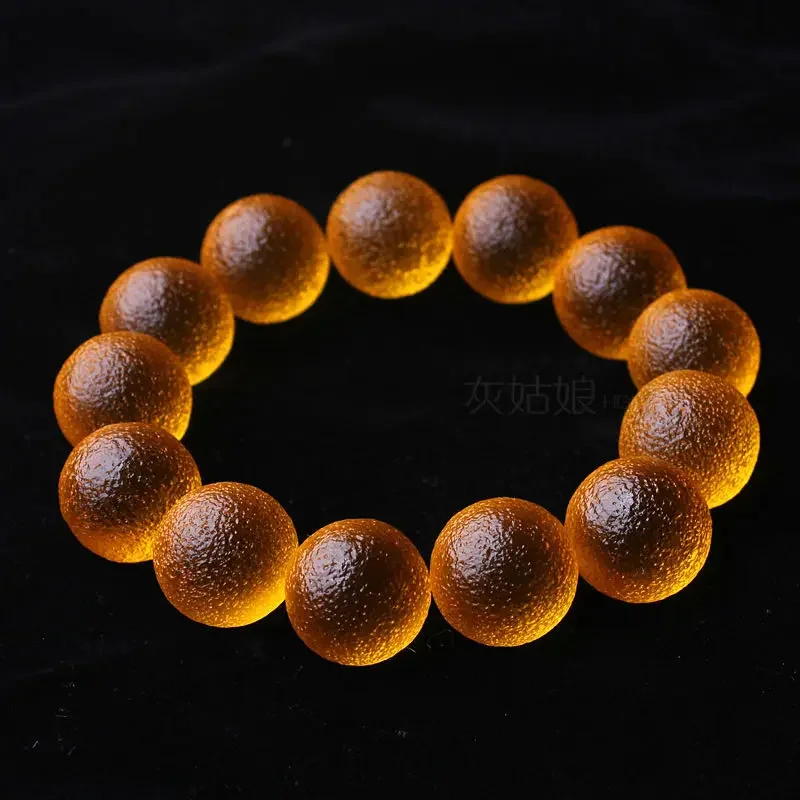 Scarce Amber Libyan Meteorite Bracelet Energy Raw Stone Luxury Hand String Cosmic Mineral Healing Melancholy for Men and Women