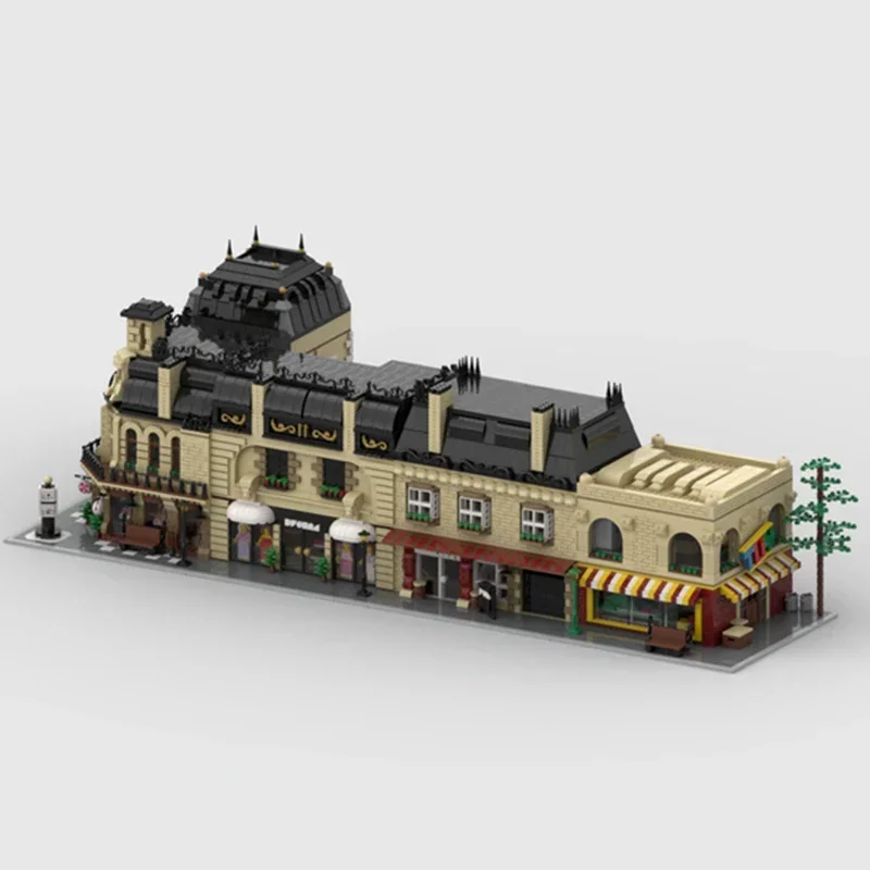 Technical Moc Bricks Retro Street View Model Old Street Modular Building Blocks Gifts Toys For Children DIY Sets Assembling