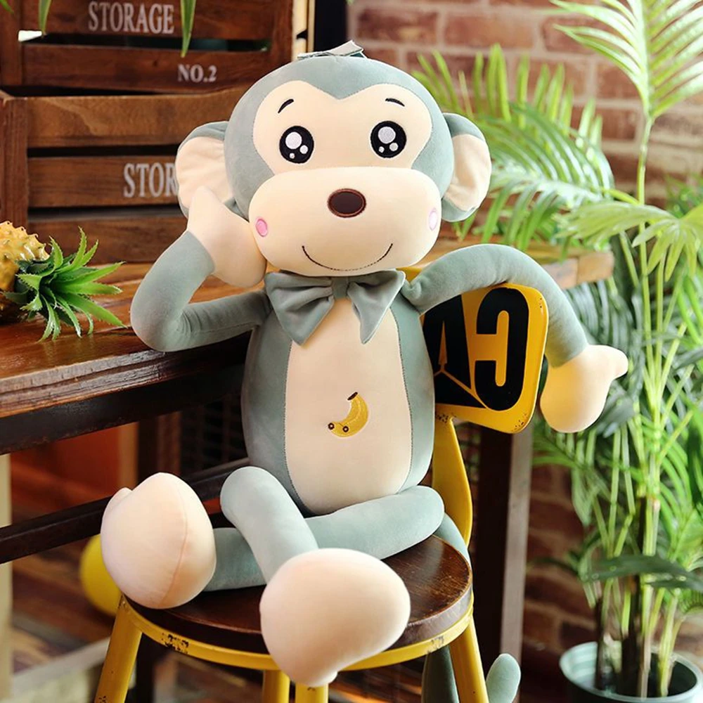 Cute Long Arm Monkey Plush Toy, Pode moldar longas pernas dormindo travesseiro, Boneca para dar às crianças aniversário e presentes de Natal, 40cm