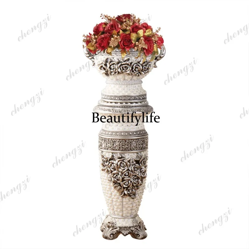 A95 shopping mall home bead fiberglass floor-to-ceiling Roman column flower ware dried flower arrangement ornament decoration