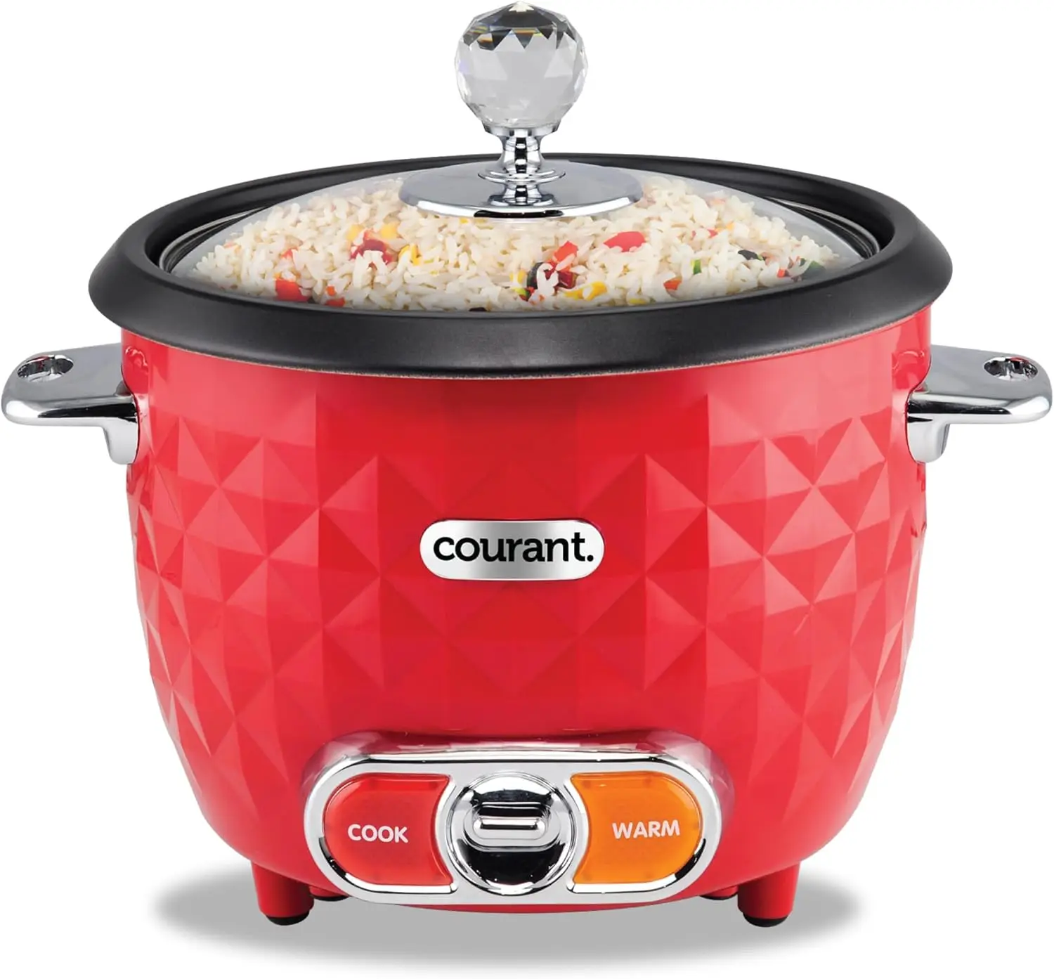 

10-Cup Rice Cooker with Steaming Basket, One-Touch Operation, Automatic Keep Warm, Red
