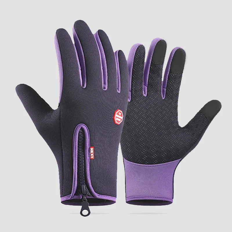Touchscreen-Winter-warme Handschuhe für Männer und Frauen, rutschfest, wasserabweisend, winddicht, Radfahren, Wandern, Camping, Fahren, Handschuhe mit Reißverschluss – Detail 12